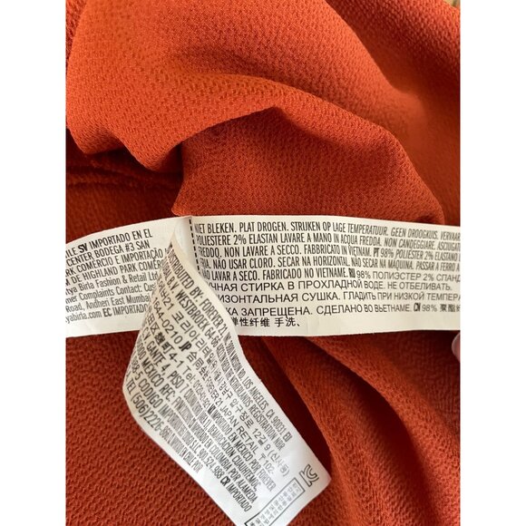 Forever 21 Wrap Blouse Womens S Orange Rust Color with Ruffle - Picture 6 of 6